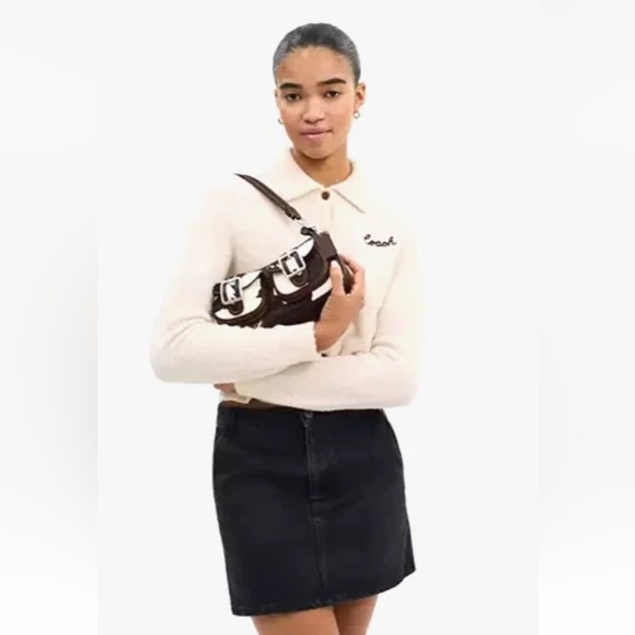 New Coach CCC83 Ashton Bag with Cow Print Haircalf and Leather Mul - Picture 4 of 5